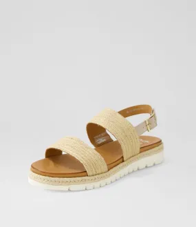 ARA Jamaika 1 Natural Sand Fabric Sandals