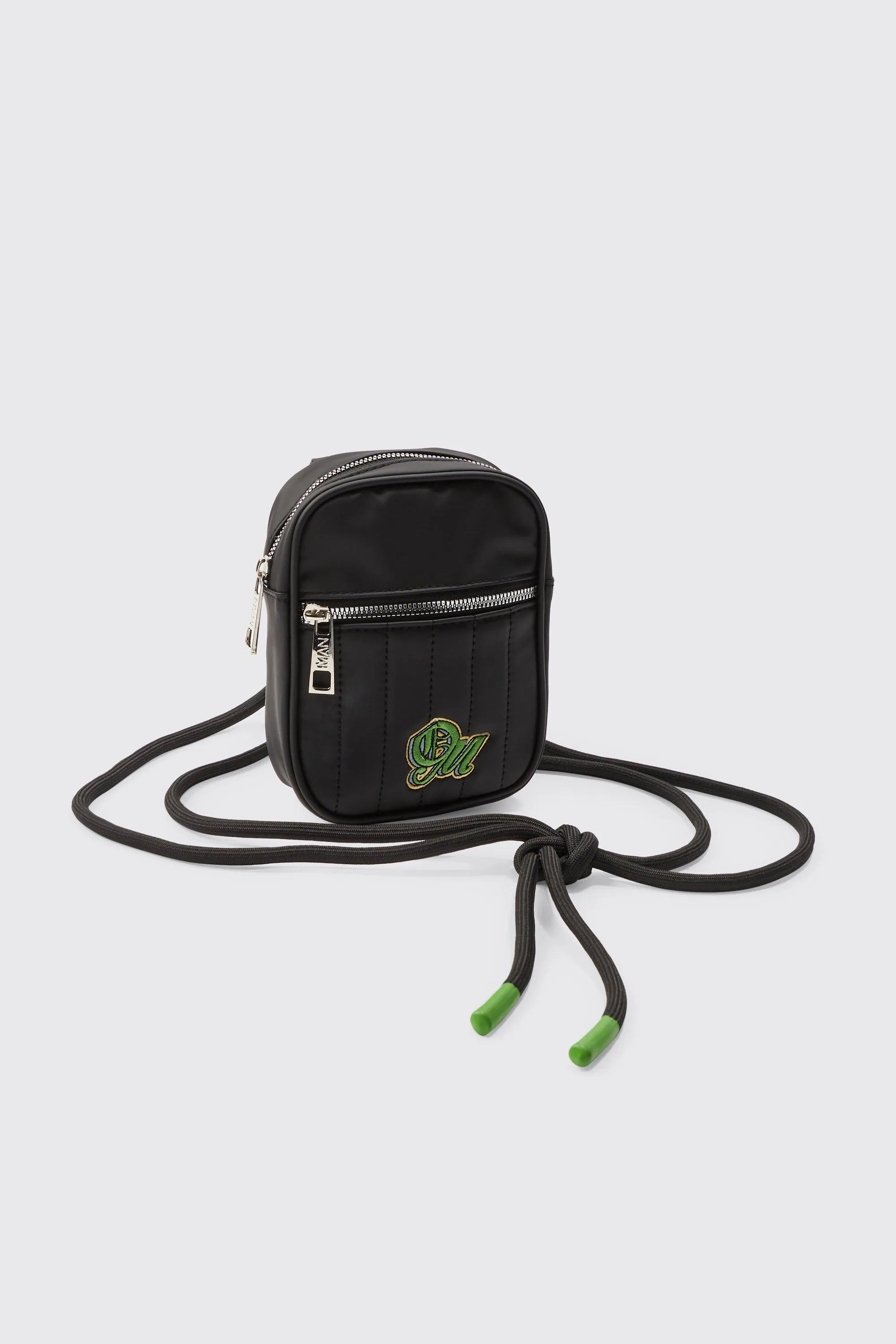 Badge Faux Leather Cross Body Bag | boohooMAN UK