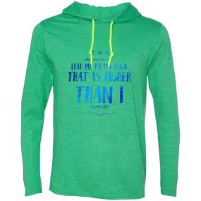 Bible Verse Men Long Sleeve T-Shirt Hoodie - Lead Me To The Rock That Is Higher Than I ~Psalm 61:2~ Design 11