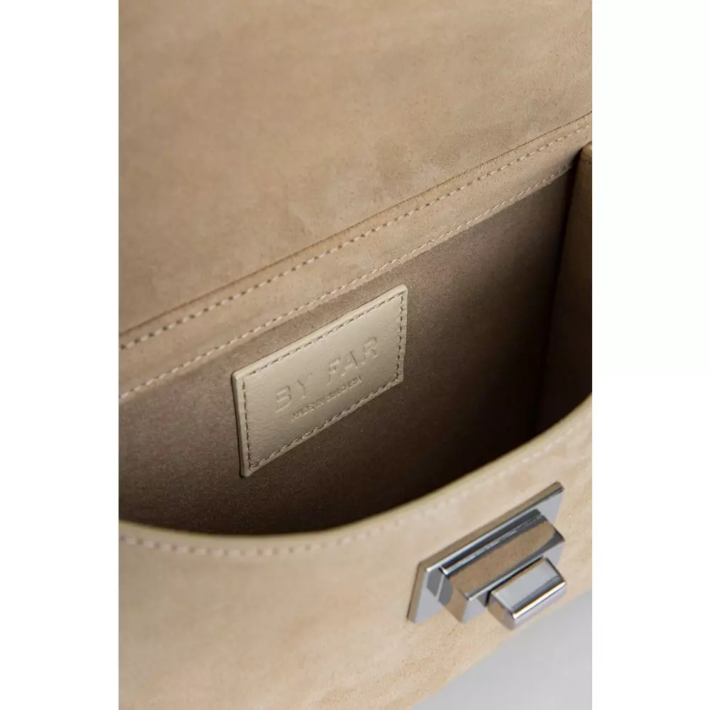 --Billy cappuccino suede leather bag-