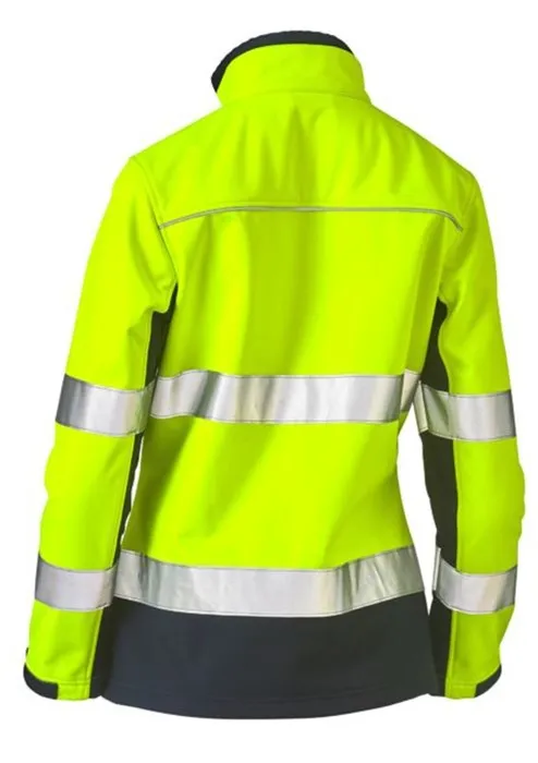 BISLEY Women's Taped Two Tone Hi Vis Soft Shell Jacket 310gsm