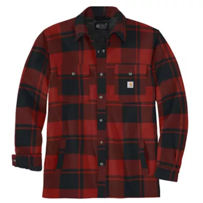 Carhartt Men's Relaxed Fit Flannel Sherpa-Lined Shirt Jacket