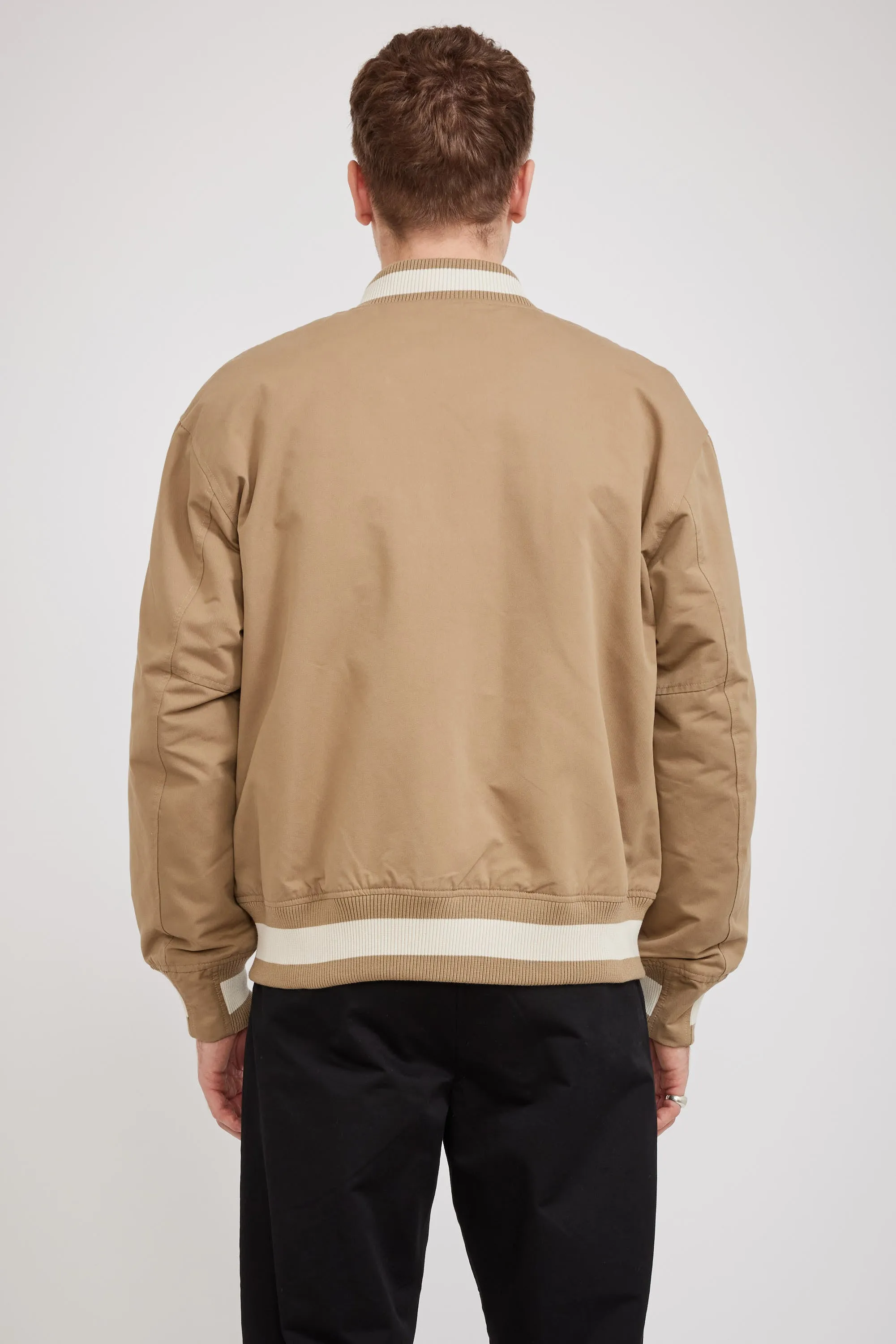 Cavalry Twill Varsity Jacket Beige