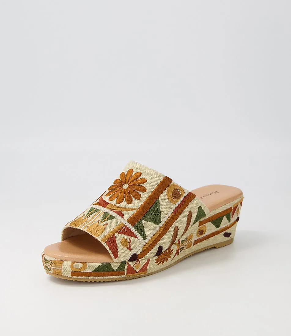 DJANGO & JULIETTE Sahann Natural Multi Fabric Sandals