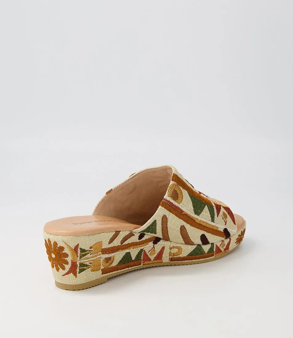 DJANGO & JULIETTE Sahann Natural Multi Fabric Sandals