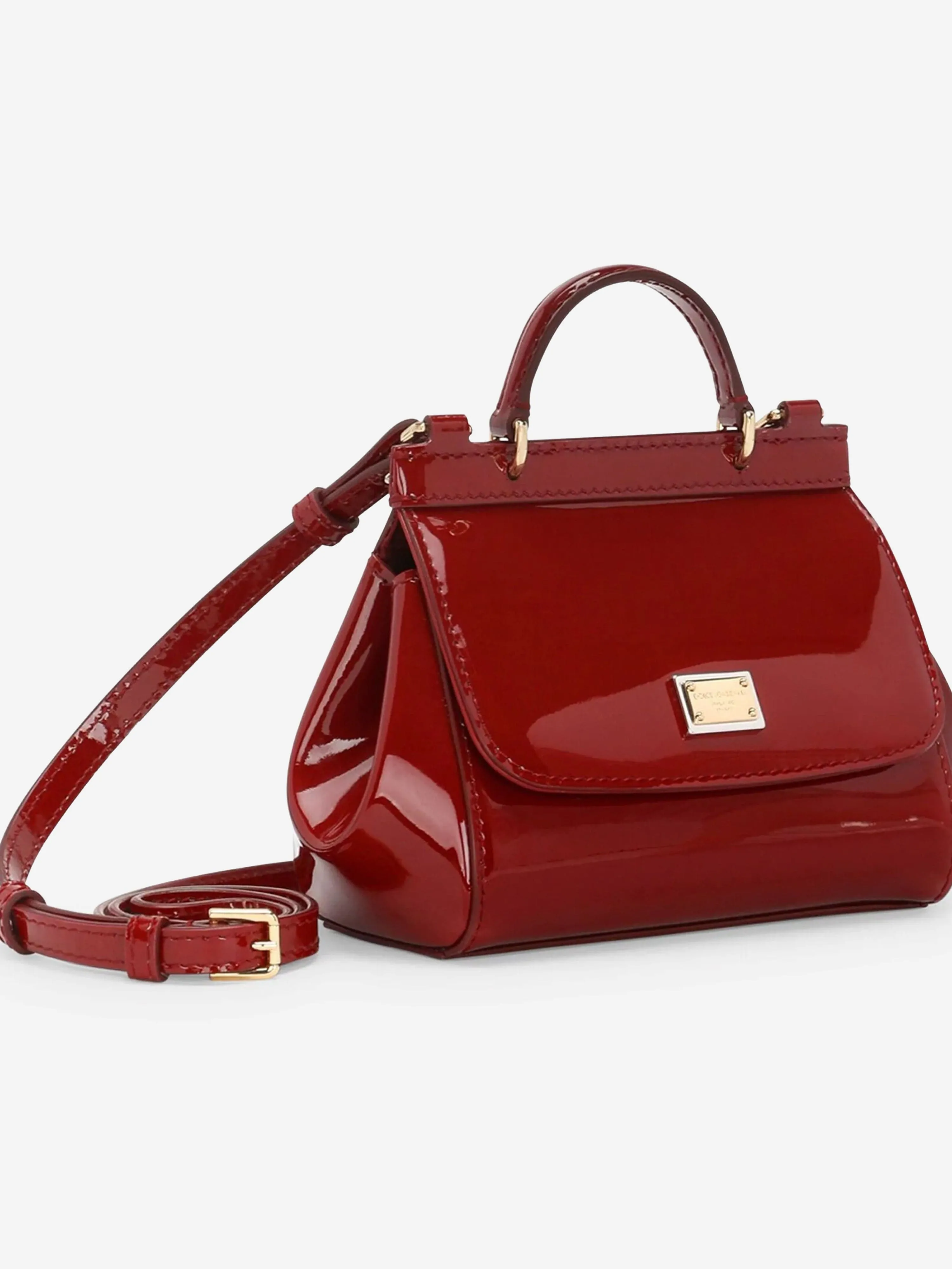 Dolce & Gabbana Girls Patent Leather Mini Sicily Bag in Red (14cm)