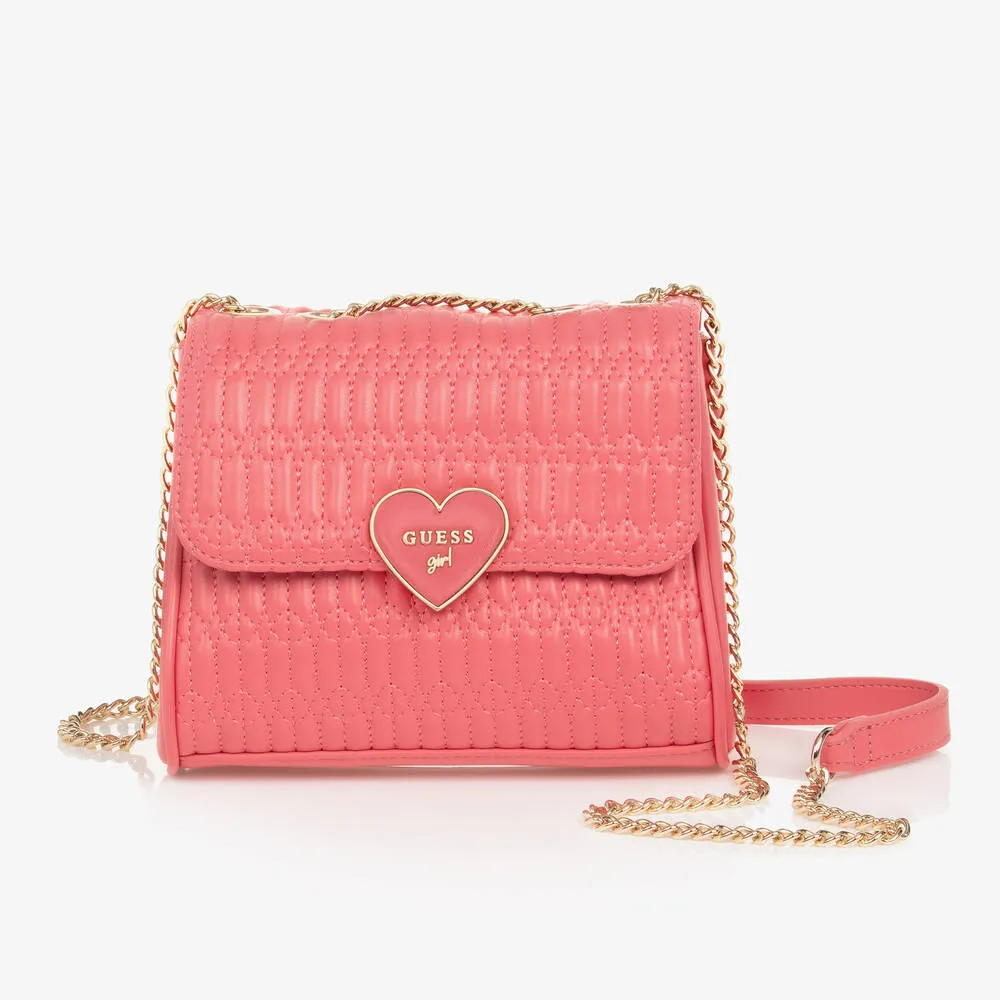 Girls Pink Quilted Shoulder Bag (19cm)