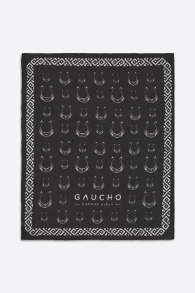 Hand-finished Icon Silk Scarf in Black