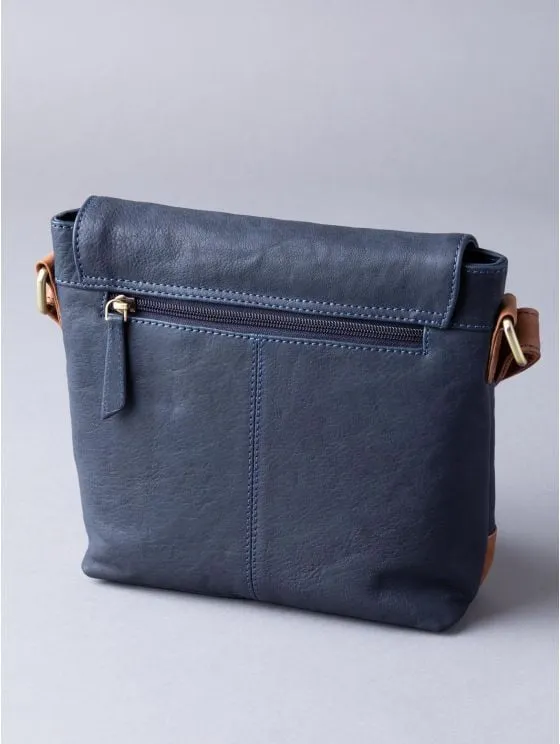 Hartsop Flapover Leather Cross Body Bag in Navy