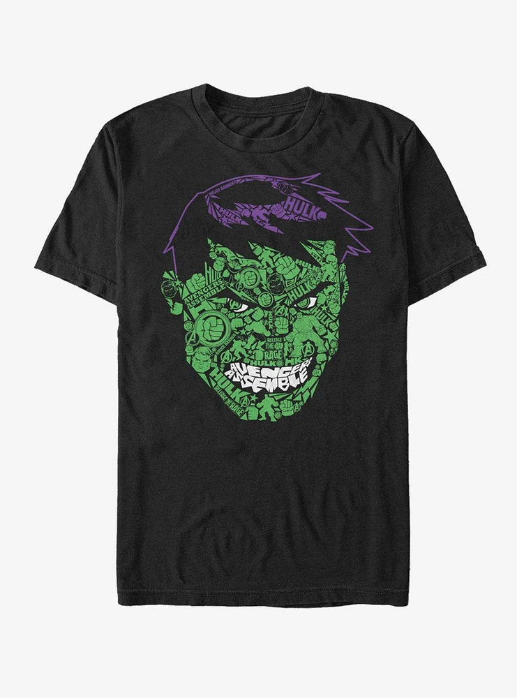 Hot Topic Marvel Hulk HulkFace Icons T-Shirt