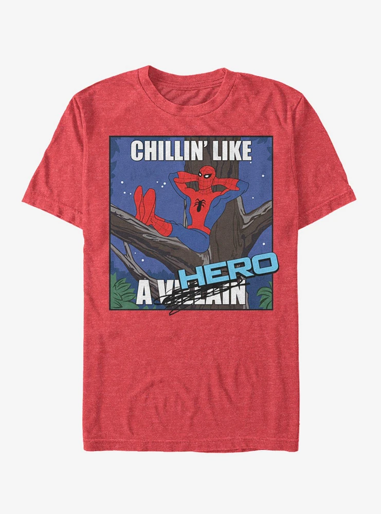 Hot Topic Marvel Spider-Man Chillin Hero T-Shirt