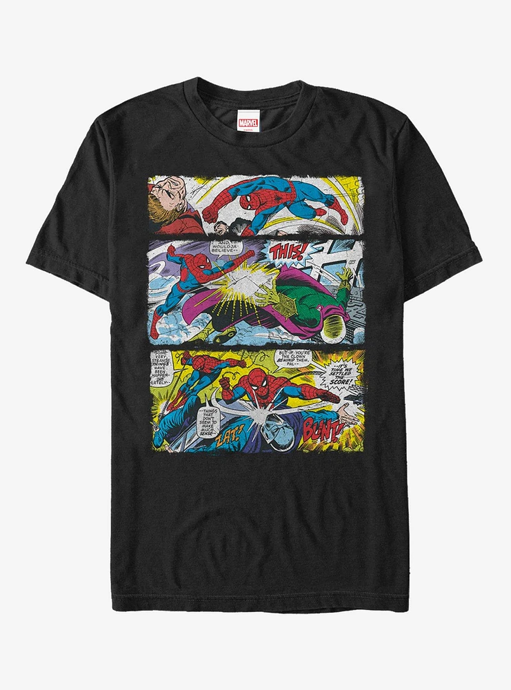 Hot Topic Marvel Spider-Man Comic Book Panels T-Shirt