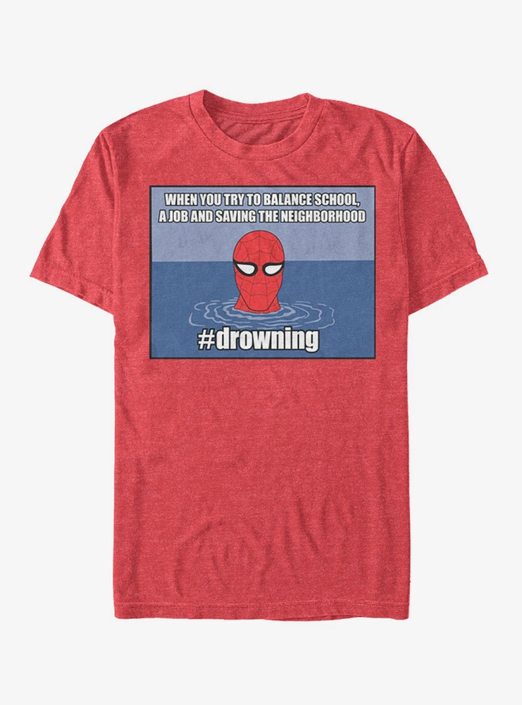 Hot Topic Marvel Spider-Man #drowning T-Shirt