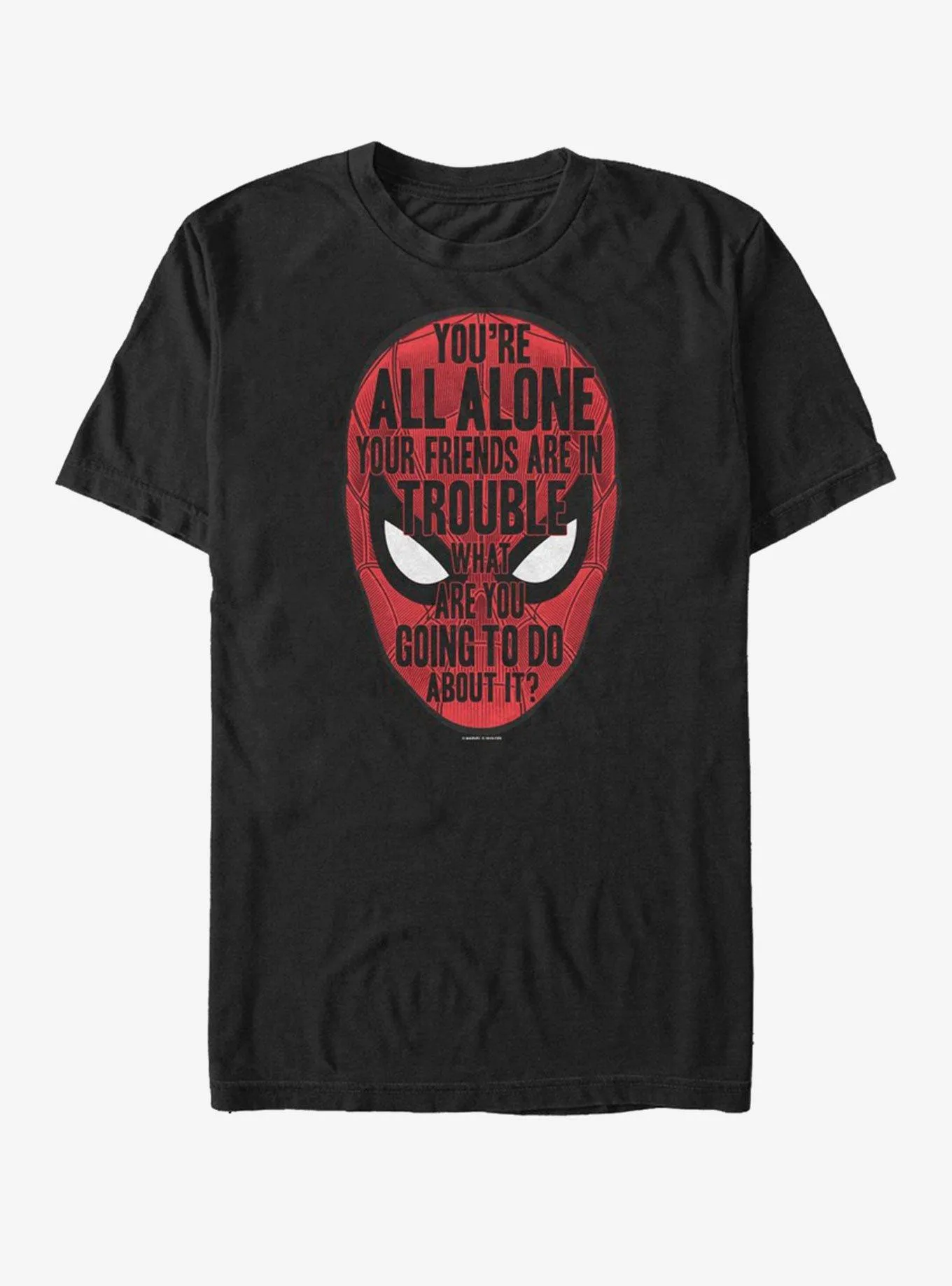 Hot Topic Marvel Spider-Man Far From Home Face words T-Shirt