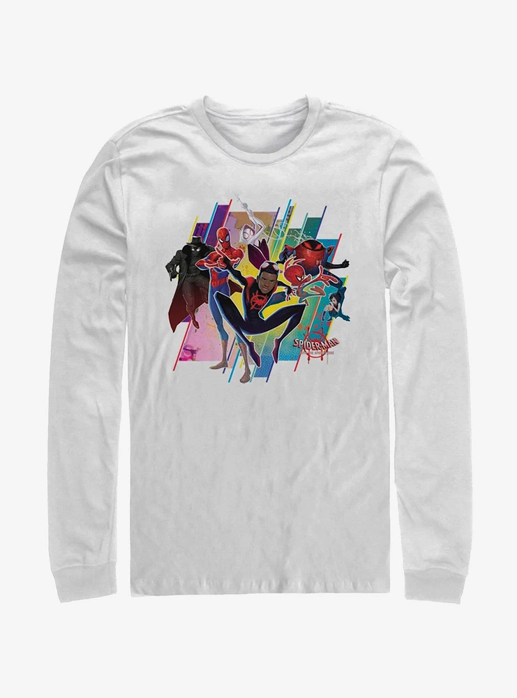 Hot Topic Marvel Spider-Man Spider-Verse Group Long-Sleeve T-Shirt