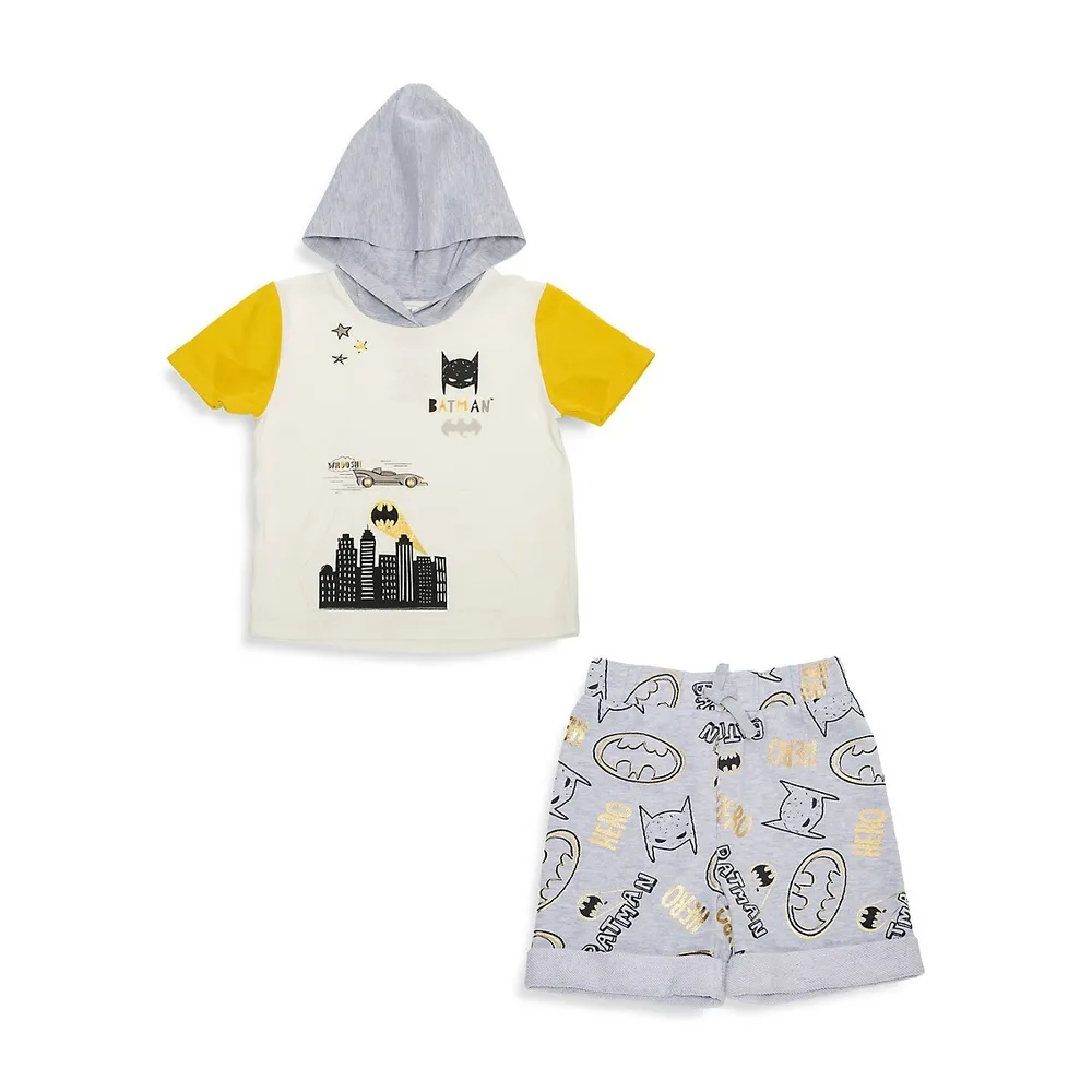 Hudson's Bay Little Boy's DC Comics Batman 2-Piece Hoodie and Shorts Set