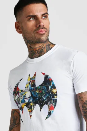 Infill Batman Logo Print License T-Shirt | boohooMAN UK