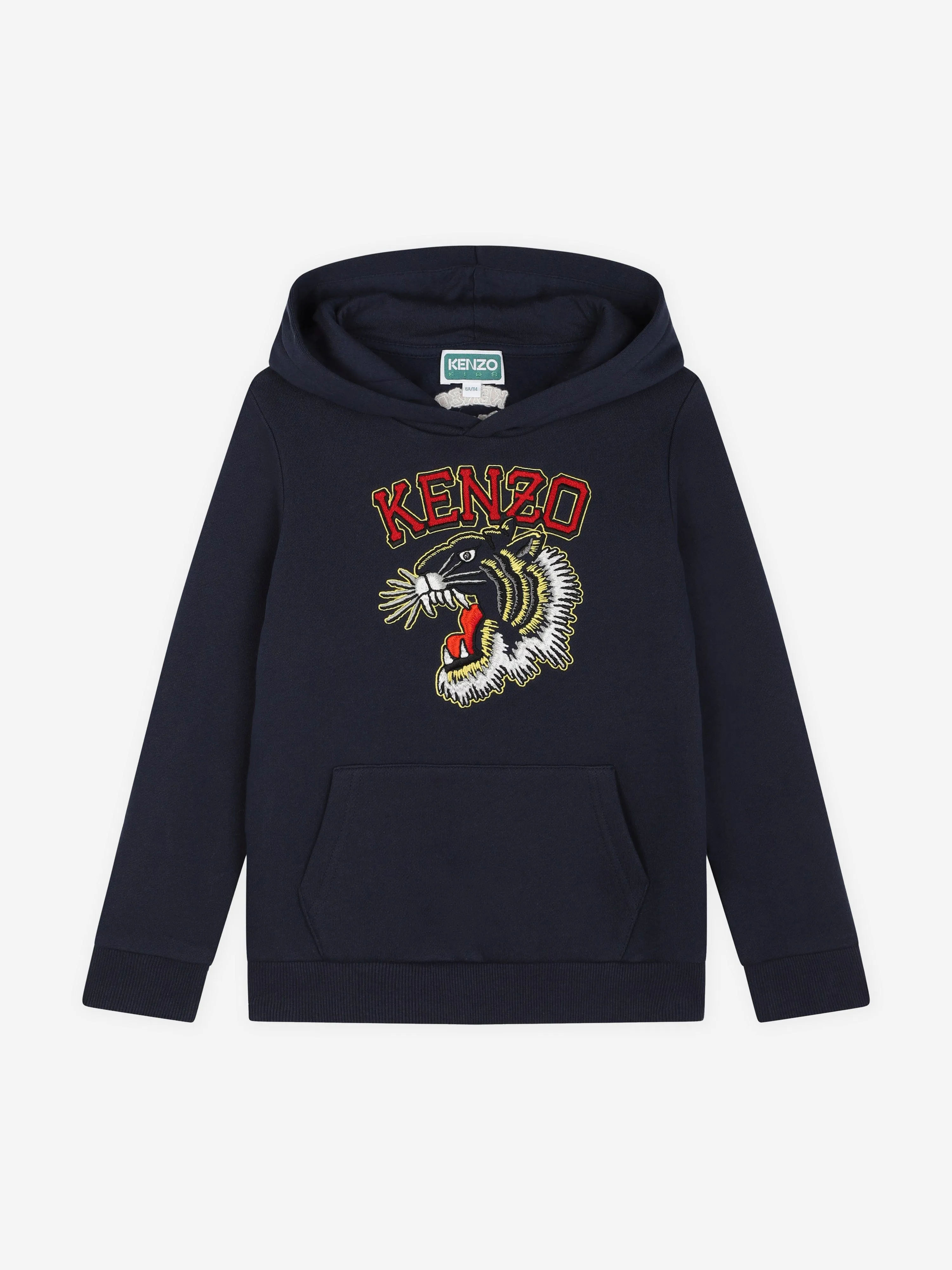 KENZO Boys Tiger Logo Hoodie in Navy