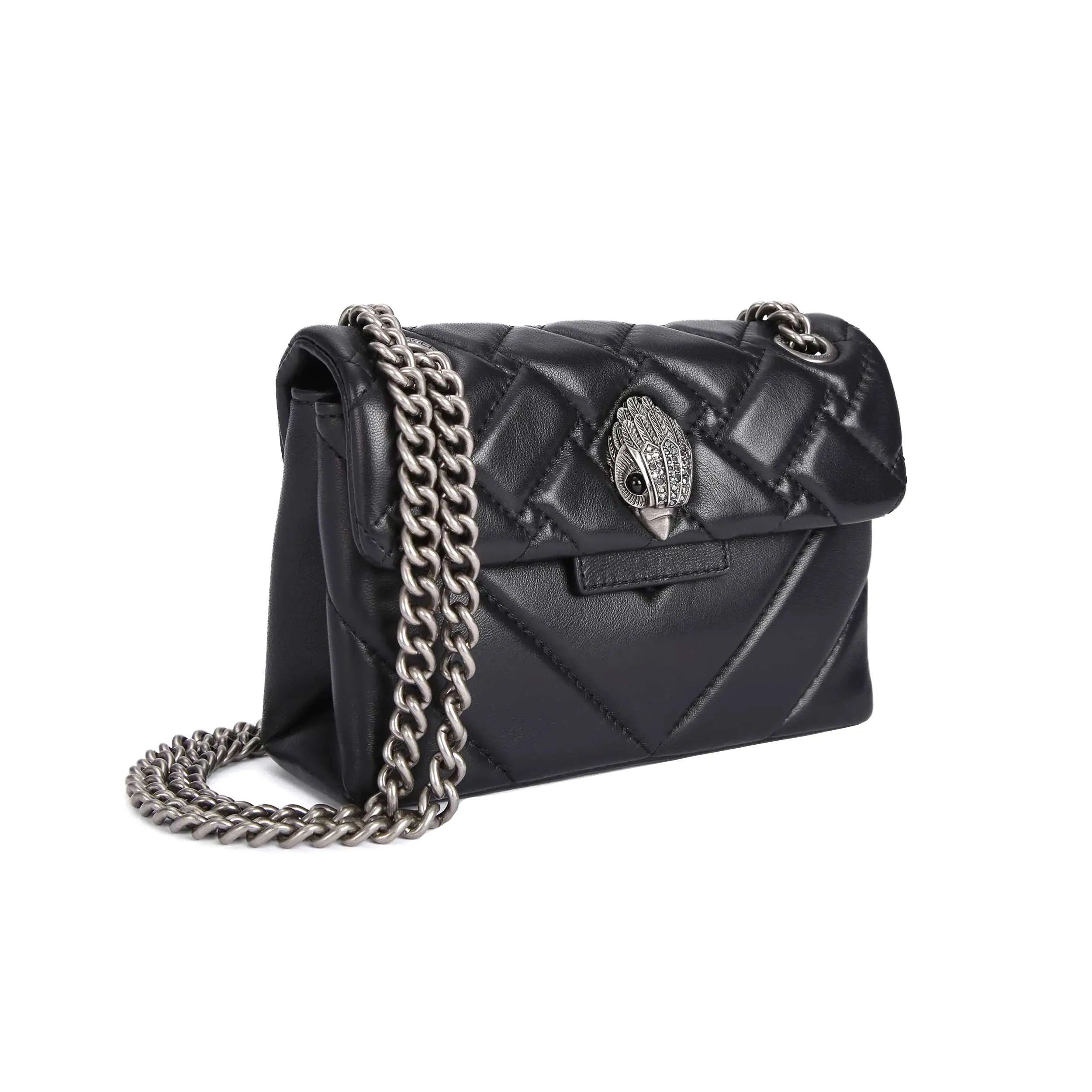 KURT GEIGER LONDON MINI LEATHER KENSINGTON X BLACK BAG