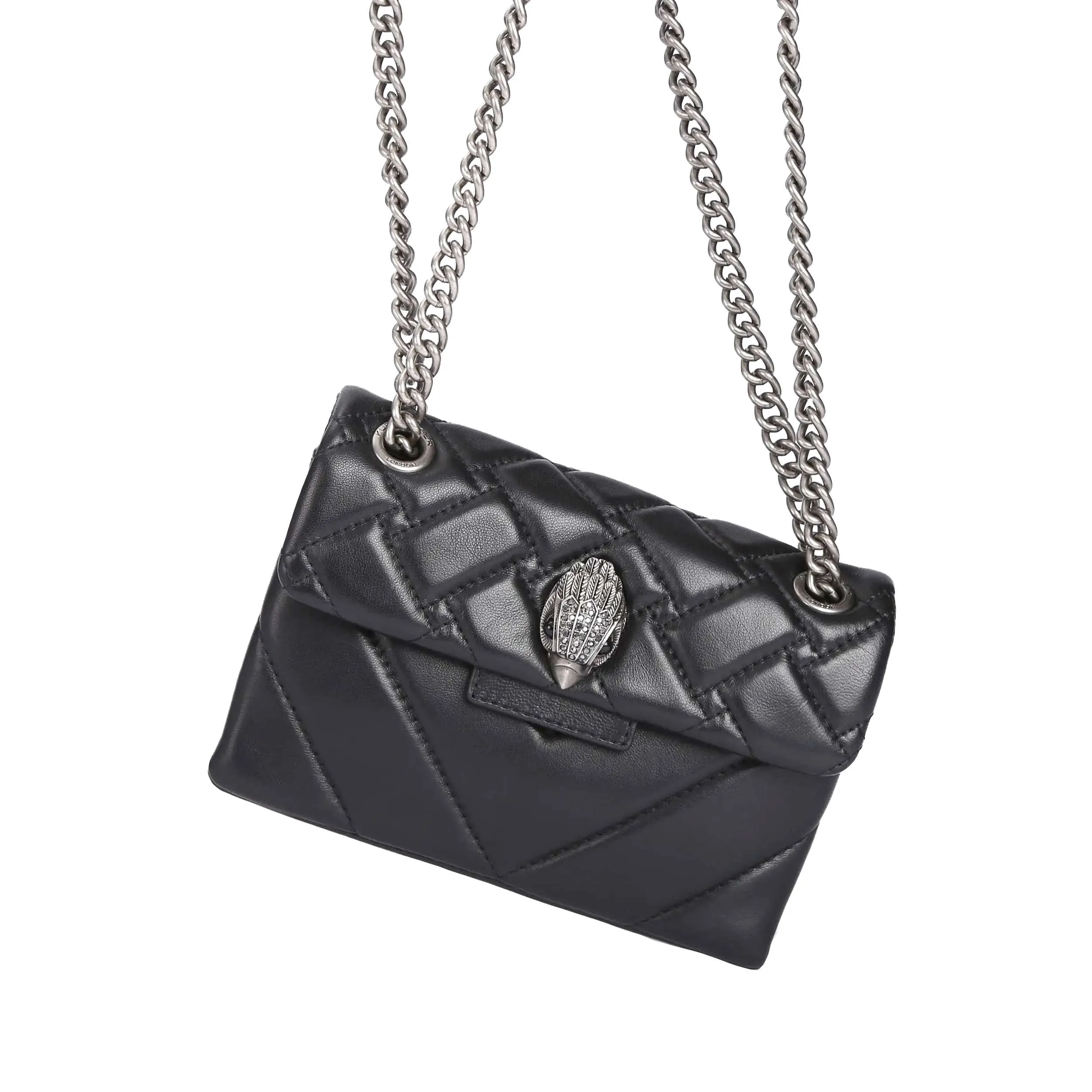 KURT GEIGER LONDON MINI LEATHER KENSINGTON X BLACK BAG