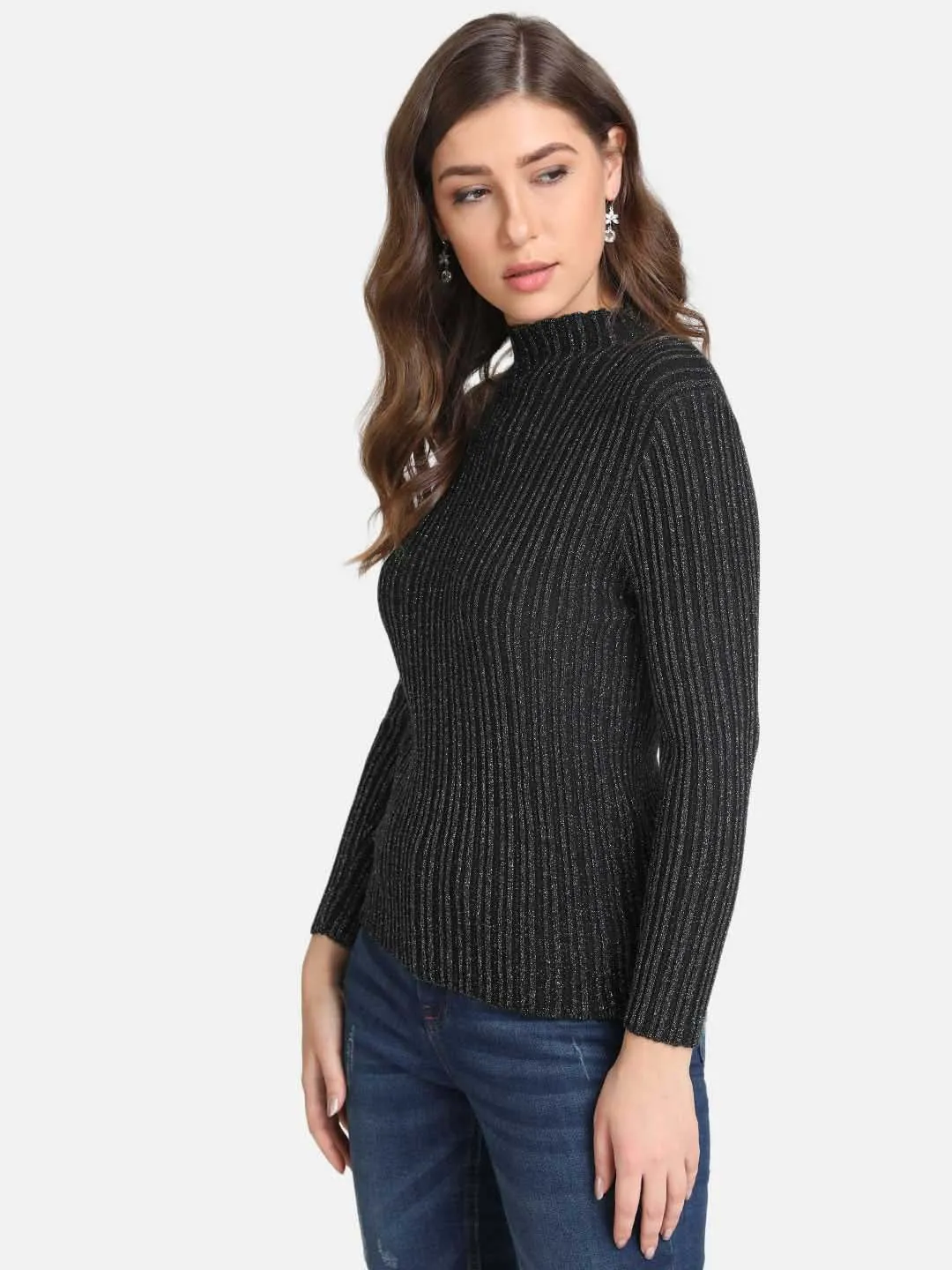 Lurex High Neck Pullover