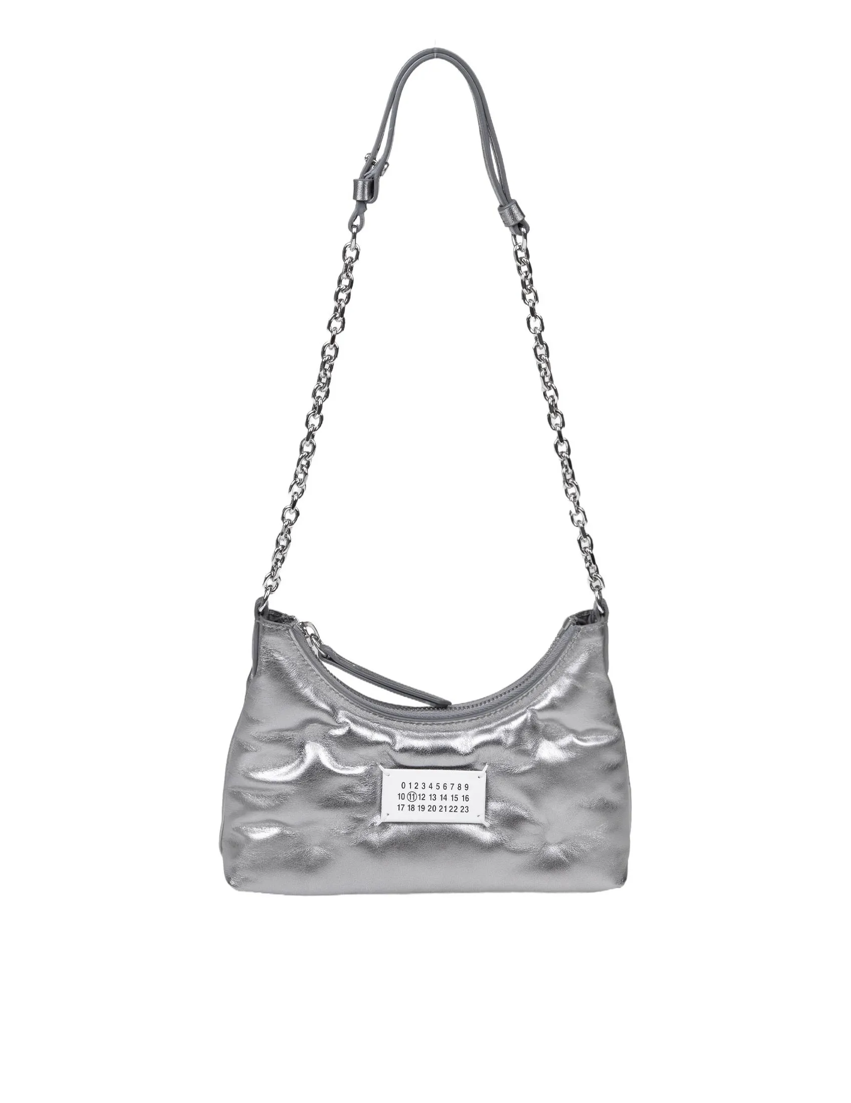 MAISON MARGIELA MICRO BAG GLAM SAM IN METALLIC LEATHER COLOR GRAY