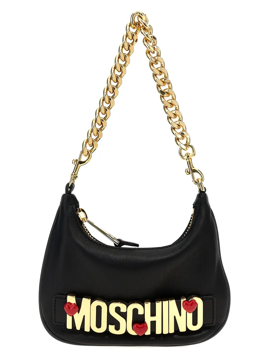 Moschino    Moschino Logo Leather Shoulder Bag