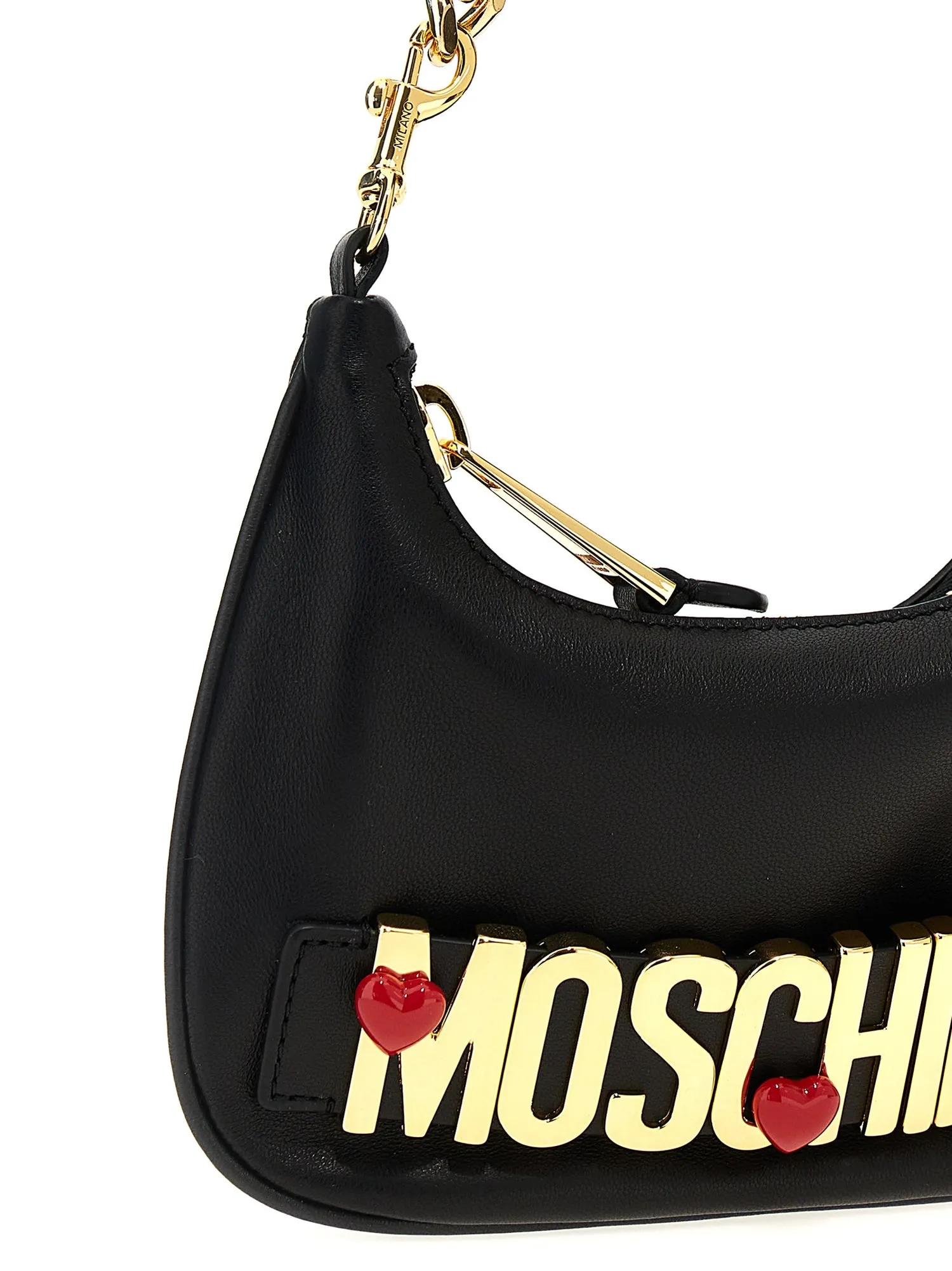 Moschino    Moschino Logo Leather Shoulder Bag