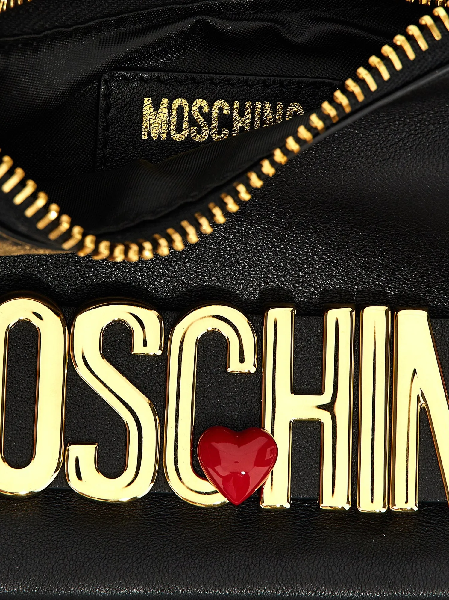 Moschino    Moschino Logo Leather Shoulder Bag