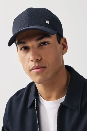 Navy Blue Textured Cap