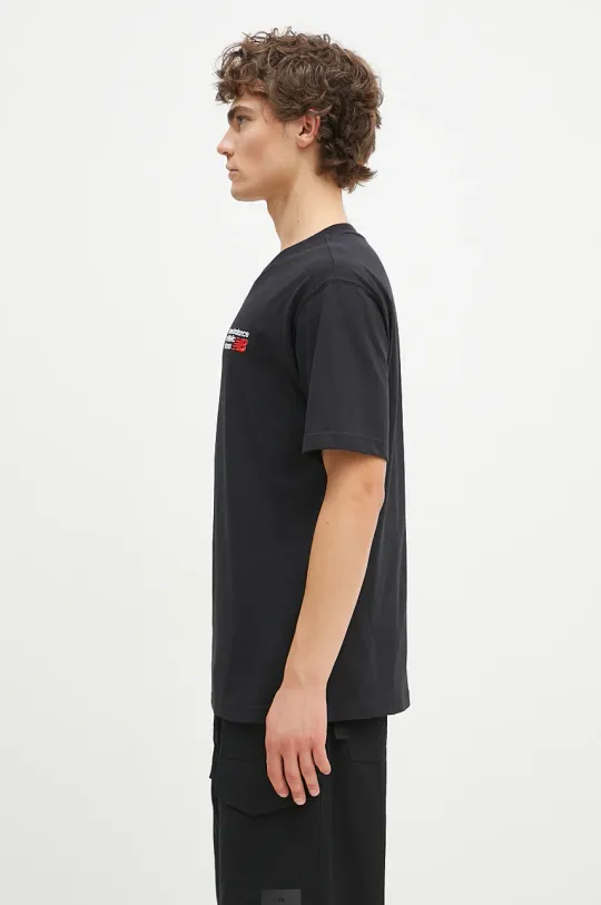 New Balance cotton t-shirt men’s black color with an application MT41908BK