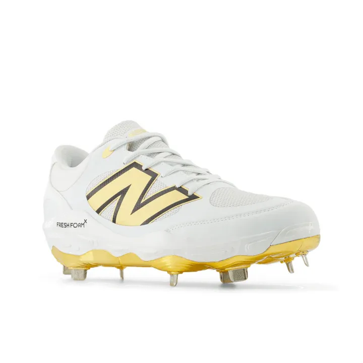 New Balance Fresh Foam 3000 X V7: L3000GS7 White Gold Hero Metal Spikes