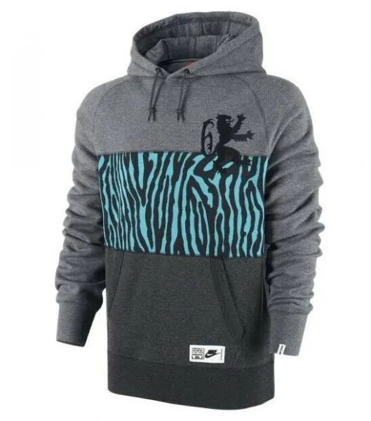 NIKE - Men - Lebron Safari Pullover Hoodie - GRY/BLU/BLK