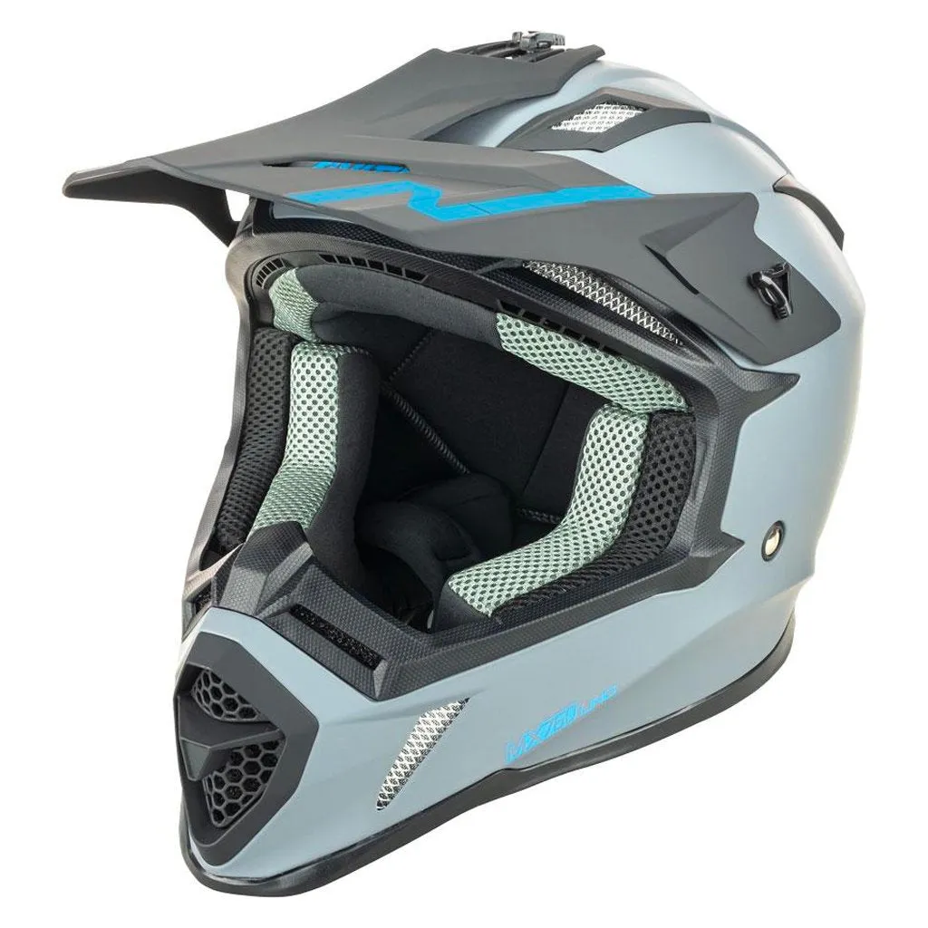 Nitro - MX760 Grey/Blue Helmet