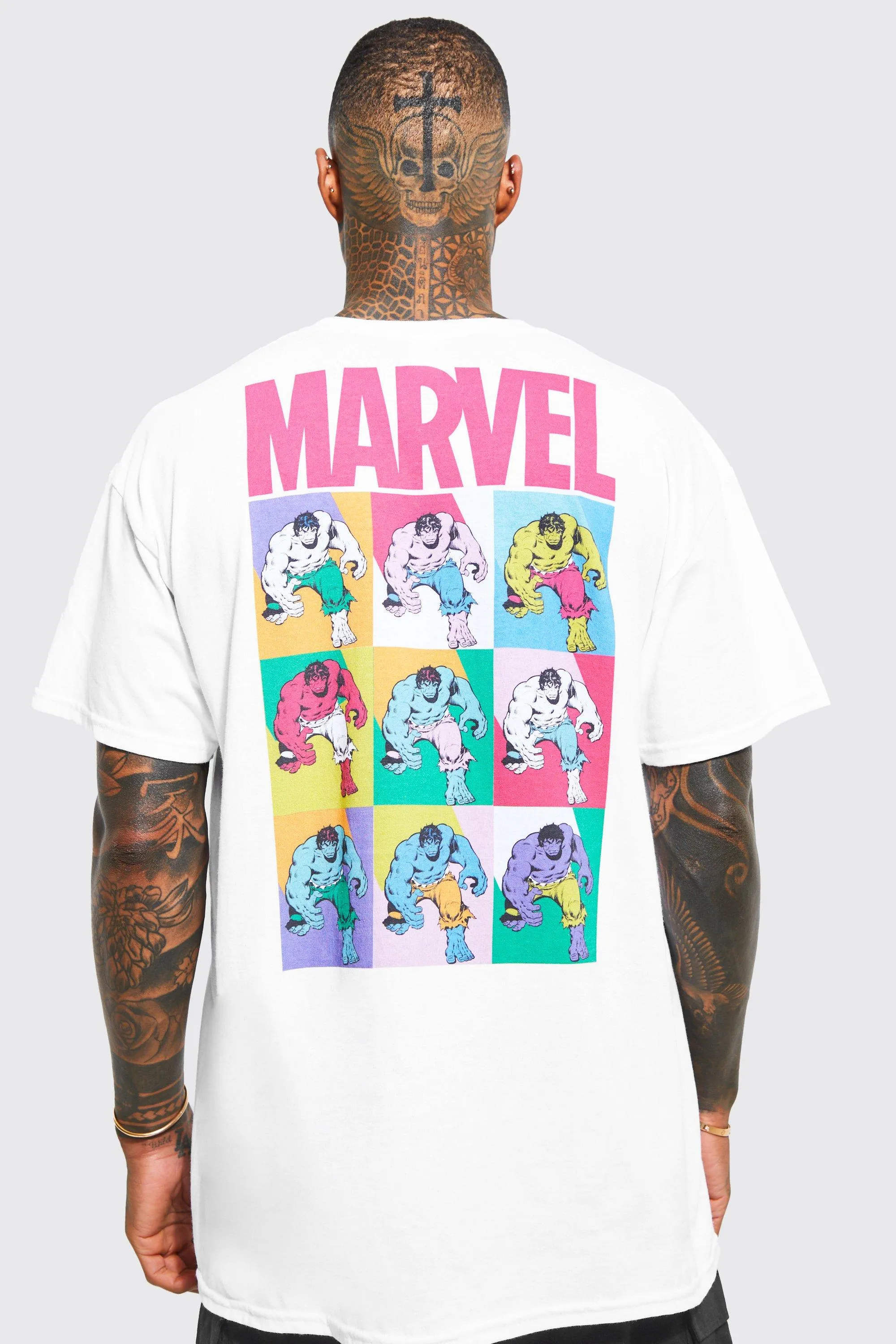 Oversized Marvel Pop Art License T-shirt | boohooMAN UK