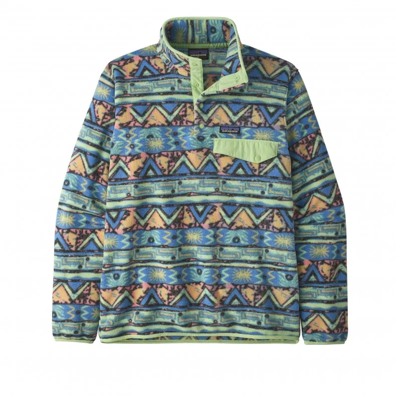 Patagonia Lightweight Synchilla Snap-T Pullover Fleece (High Hopes Geo: Salamander Green)