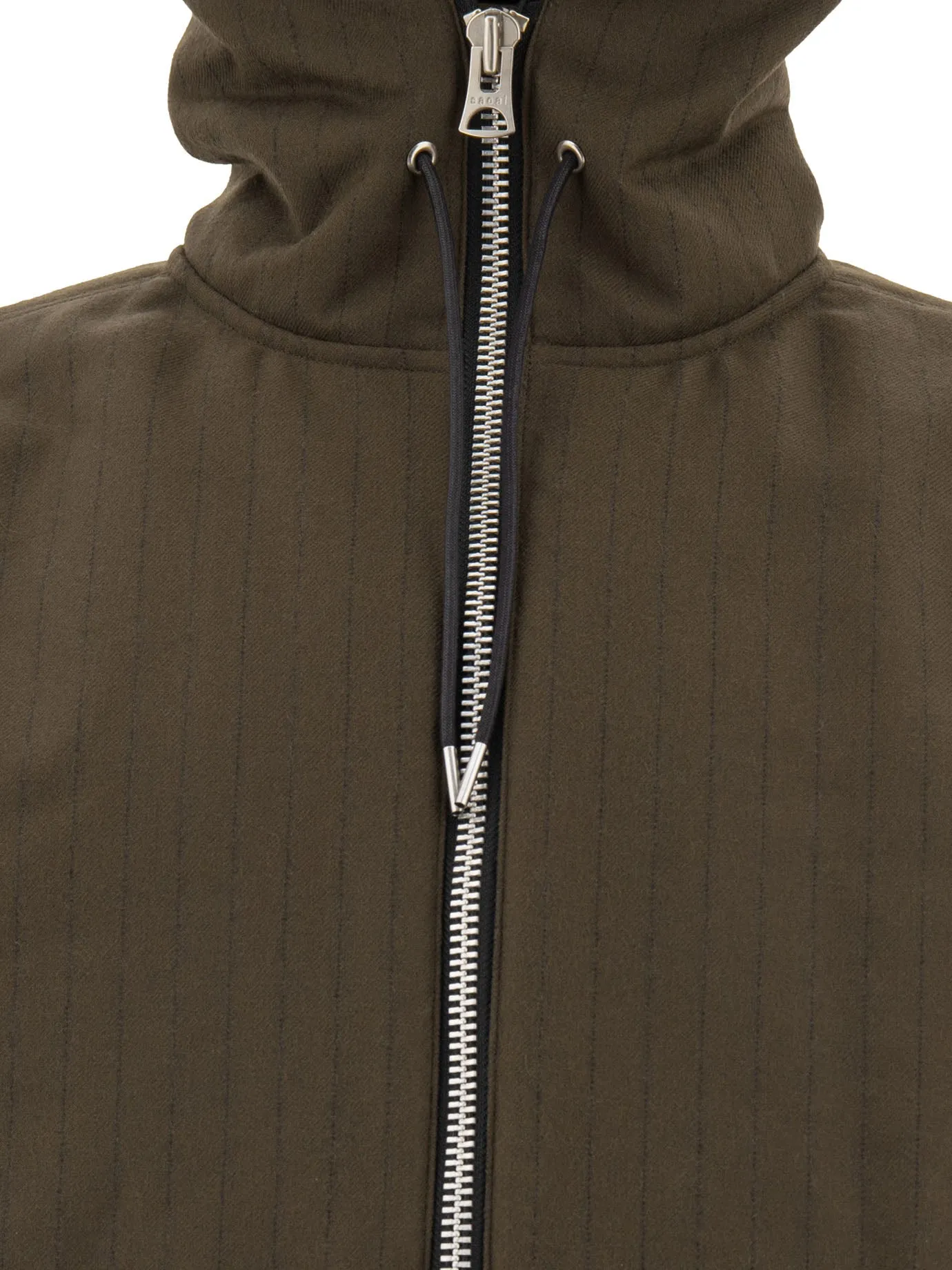 PINSTRIPED HOODED JACKET