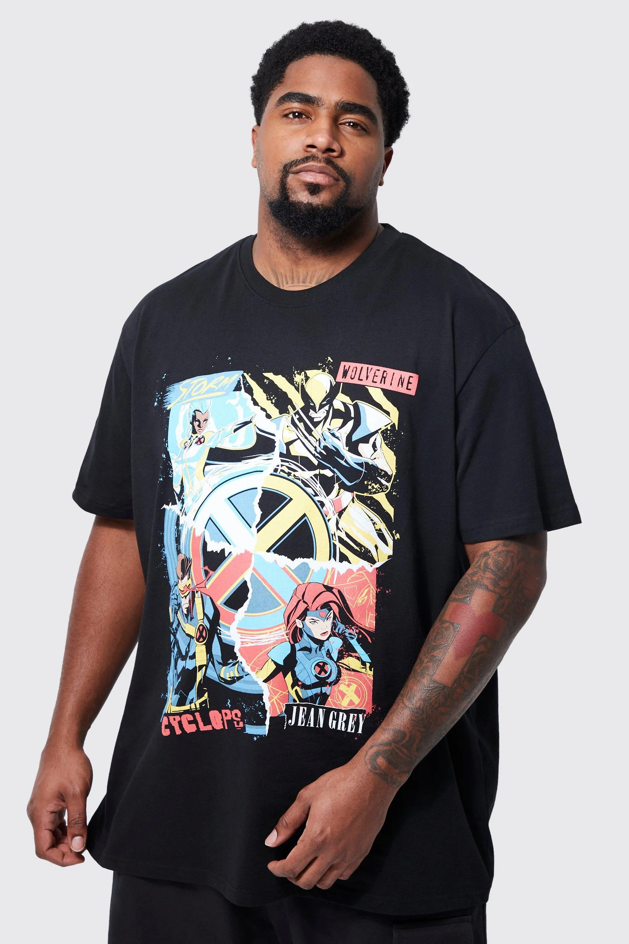 Plus Marvel License T-shirt | boohooMAN UK