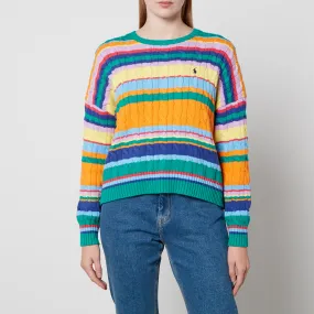 Polo Ralph Lauren Striped Cable-Knit Cotton Long Sleeve Pullover - XS | Coggles