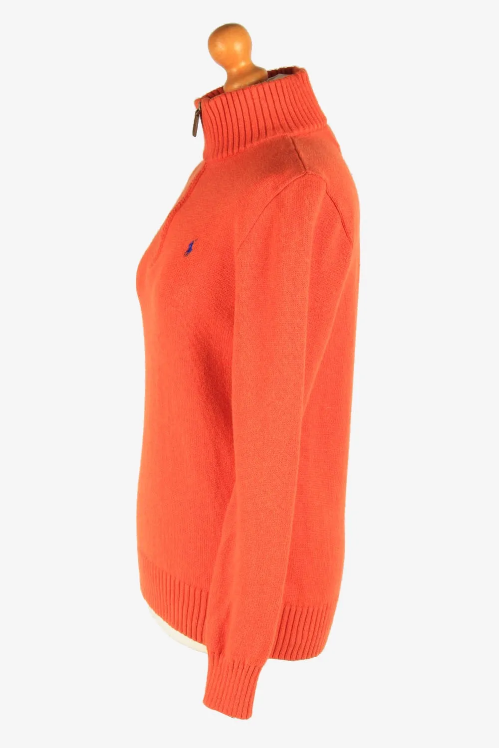 Polo Ralph Lauren Zip Neck Jumper Pullover 90s Women Orange XL - Pepper Tree London