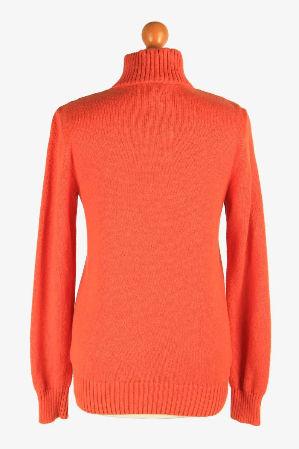 Polo Ralph Lauren Zip Neck Jumper Pullover 90s Women Orange XL - Pepper Tree London