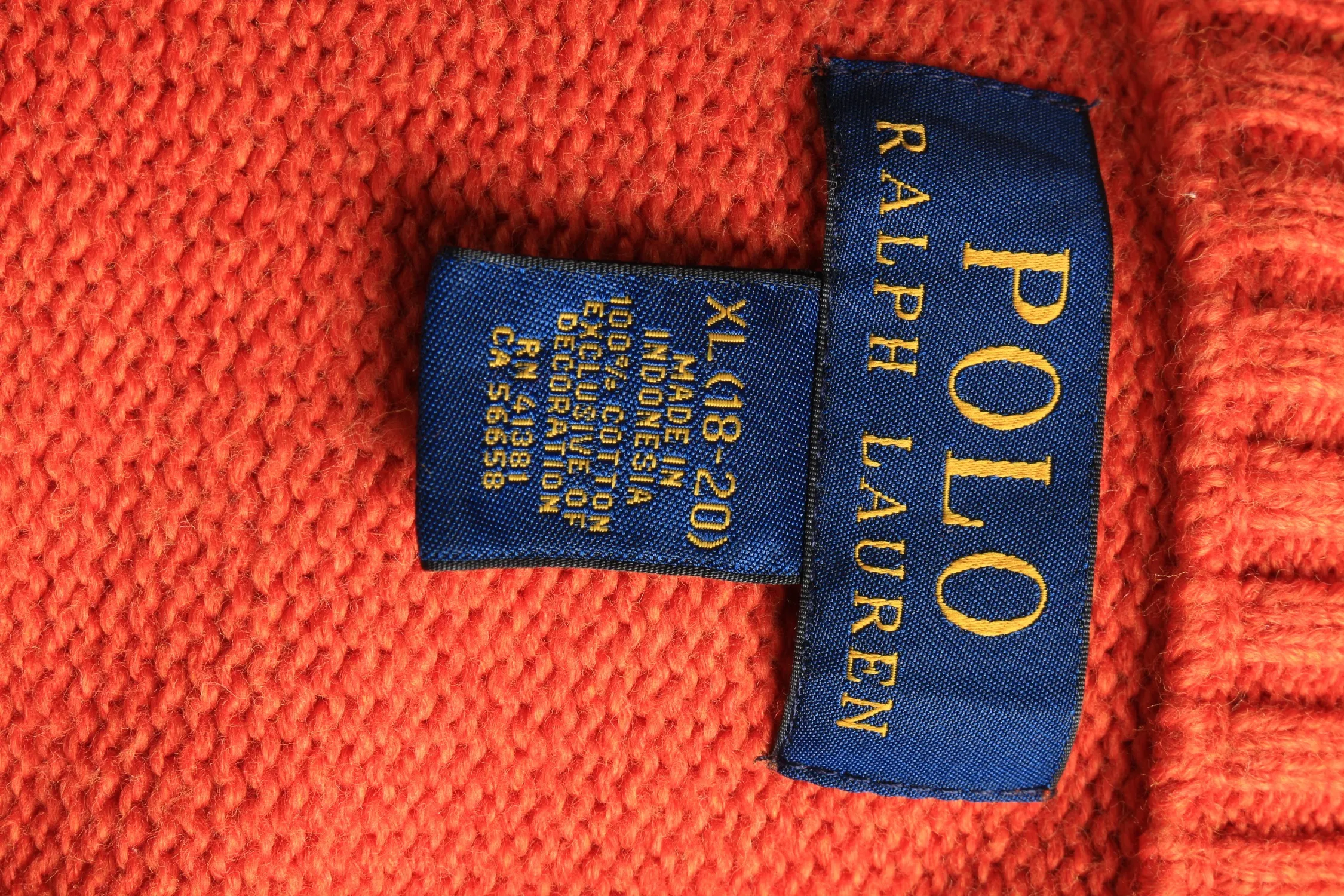 Polo Ralph Lauren Zip Neck Jumper Pullover 90s Women Orange XL - Pepper Tree London