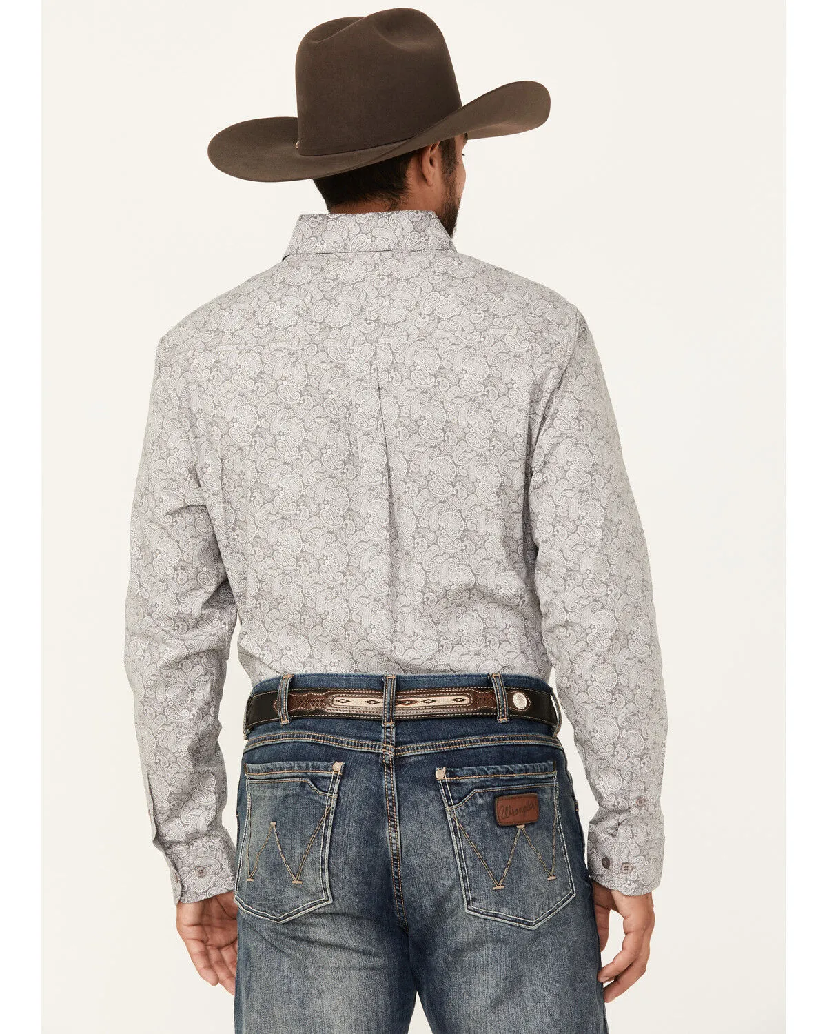 Product Name:  Justin Men's Boot Barn Exclusive Paisley Print Long Sleeve Button-Down Stretch Western Shirt