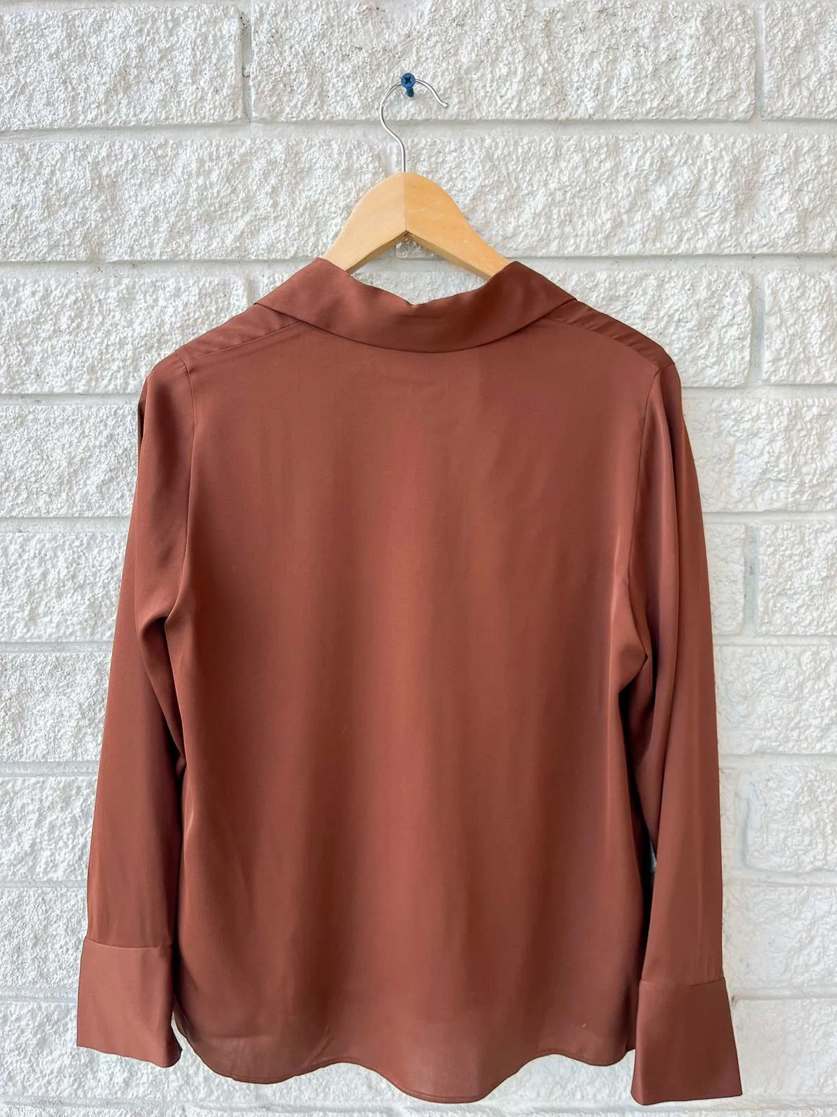 Pullover Long Sleeve Polo top - DEEP ROSEWOOD