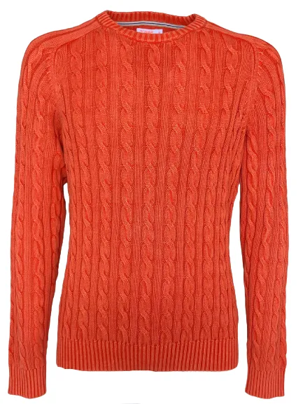 PULLOVER UOMO A TRECCE ARANCIO