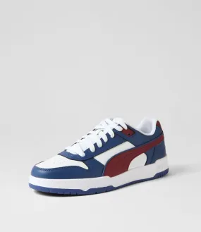 PUMA Rbd Game Low White Red Gold Leather Sneakers