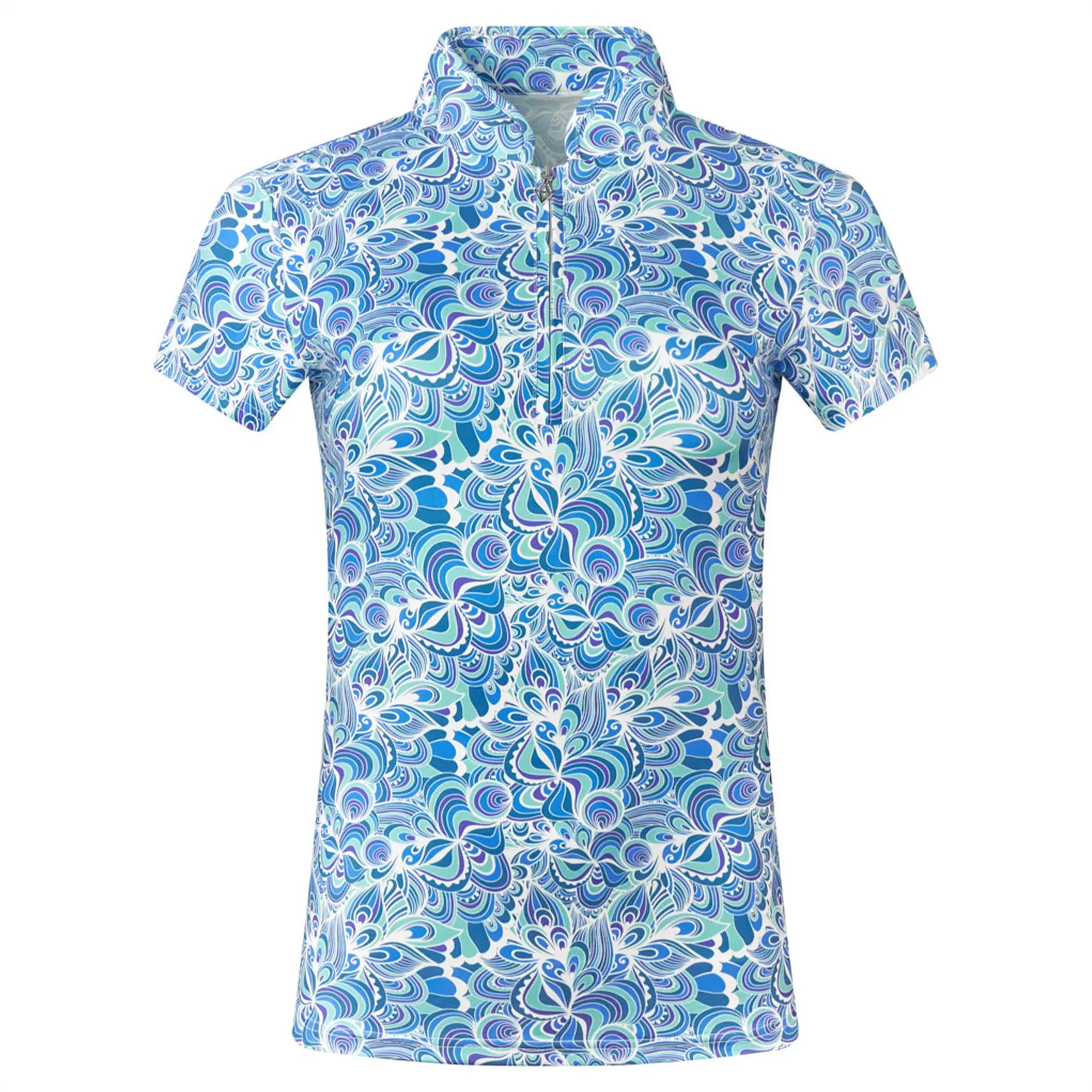 Pure Golf Rise Ladies Golf Polo Shirt Peacock Swirl