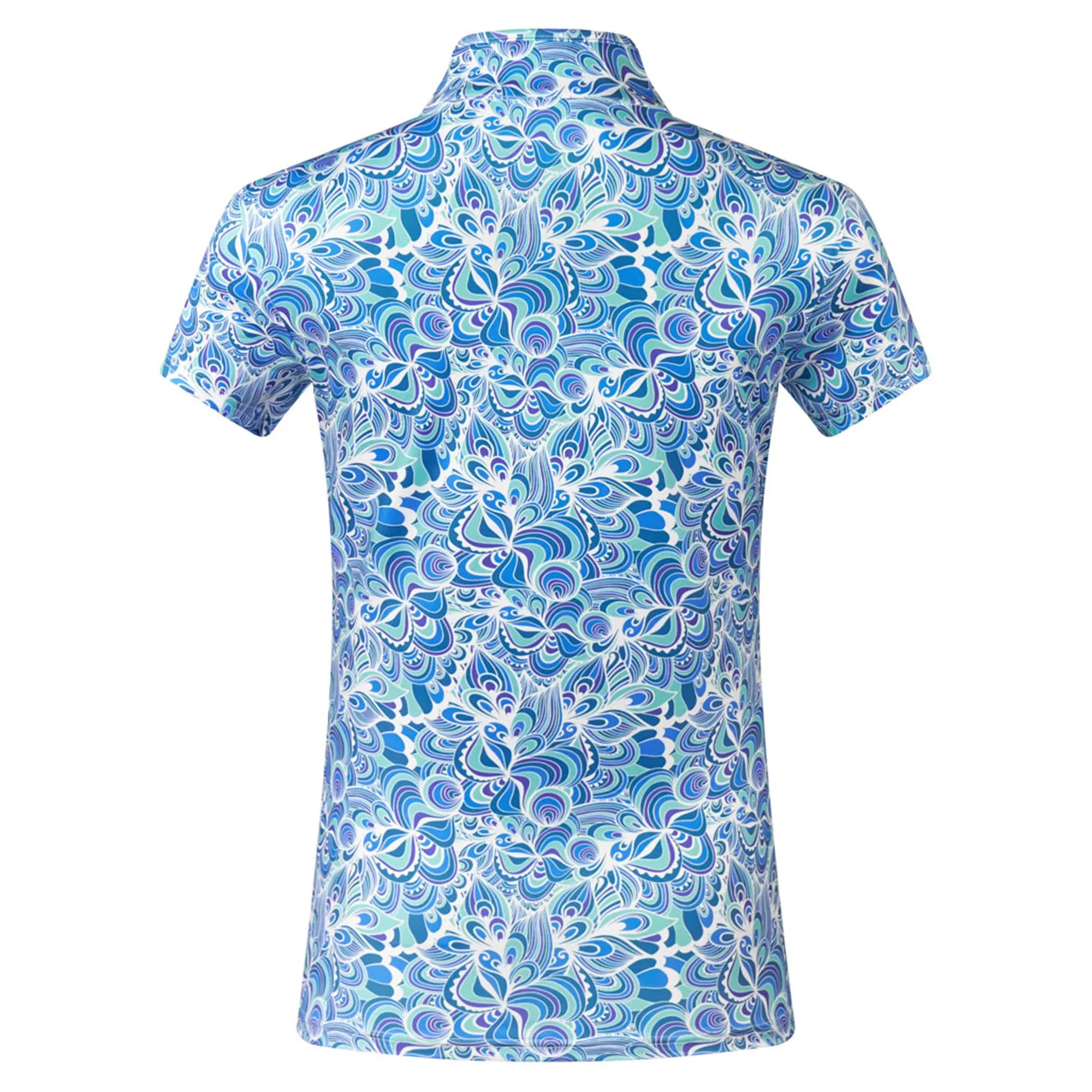 Pure Golf Rise Ladies Golf Polo Shirt Peacock Swirl