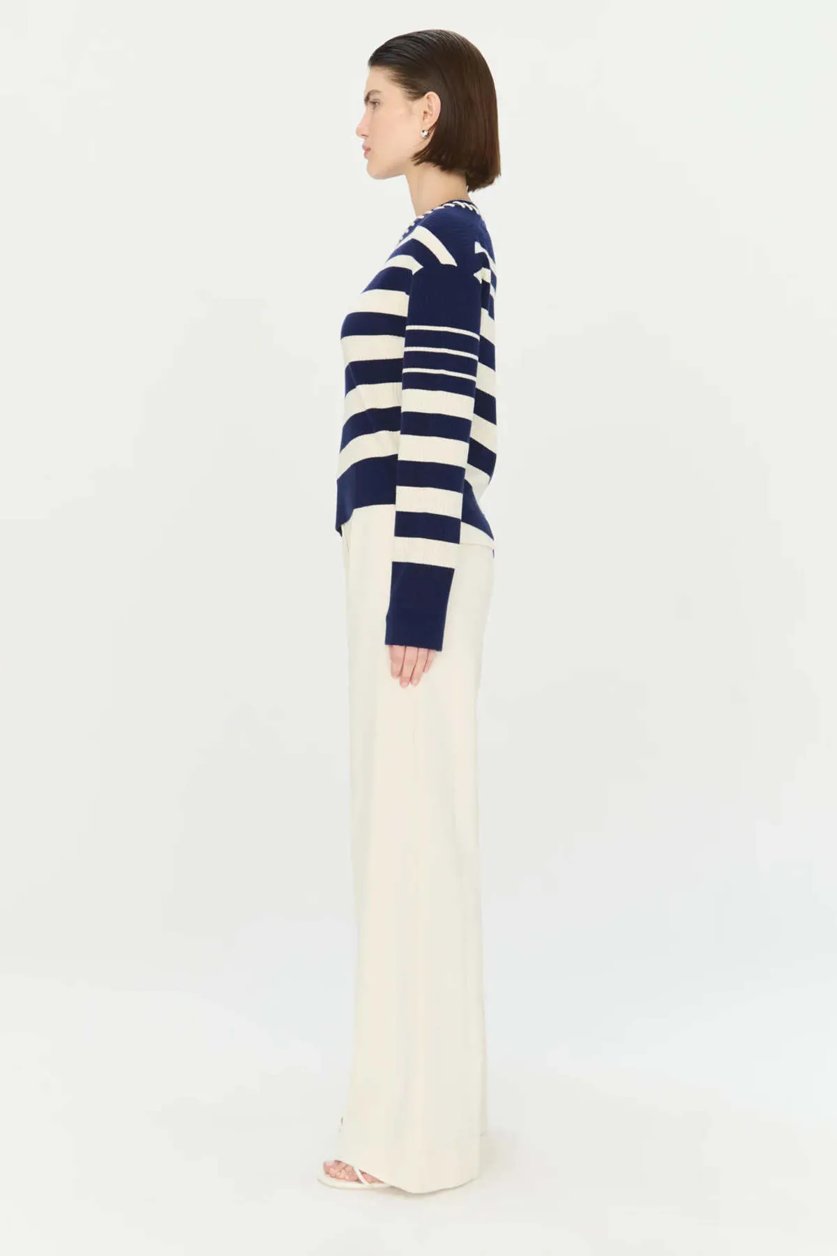 SIMKHAI Dale Crewneck Pullover - Midnight Stripe