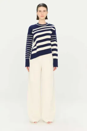 SIMKHAI Dale Crewneck Pullover - Midnight Stripe